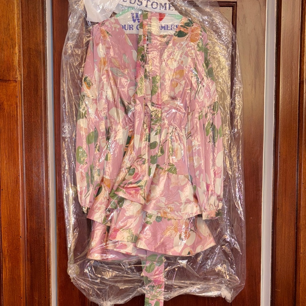 Pink Floral Tiered Ruffle Dress